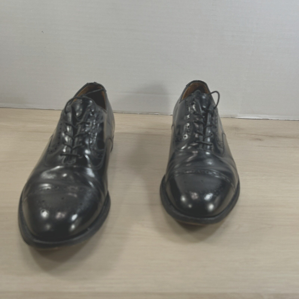 Johnson & Murphy Men Black Leather Dress Shoes Size 10 D Made USA Lace Up